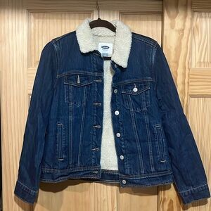 Vintage Old navy denim jacket with fur